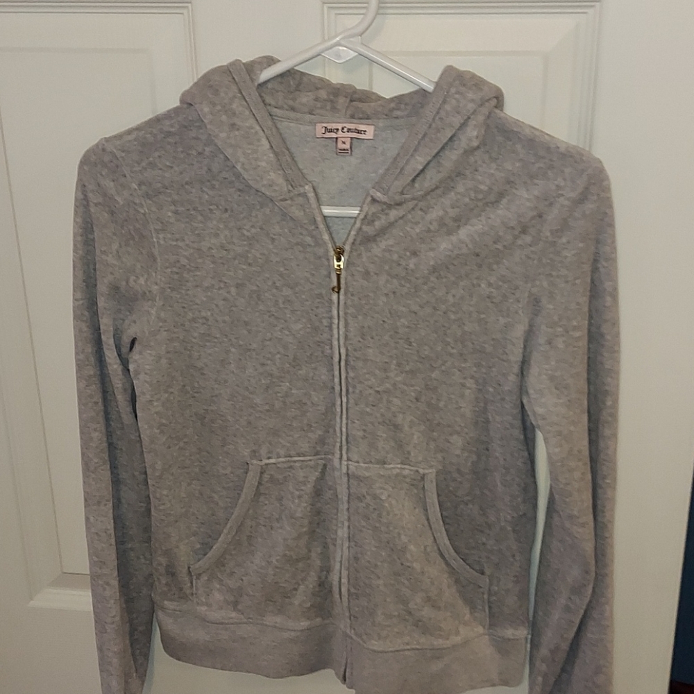 Juicy Couture Gray‎ Bling Full Zip Hoodie Medium Track suit top